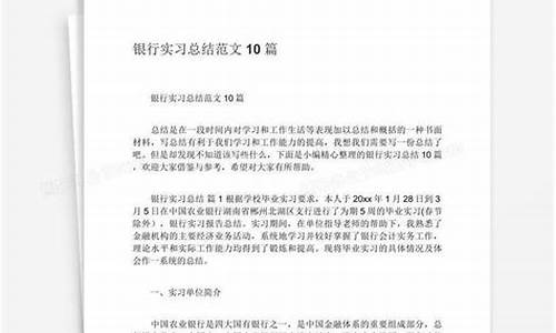 银行实习总结(银行试用期工作总结)